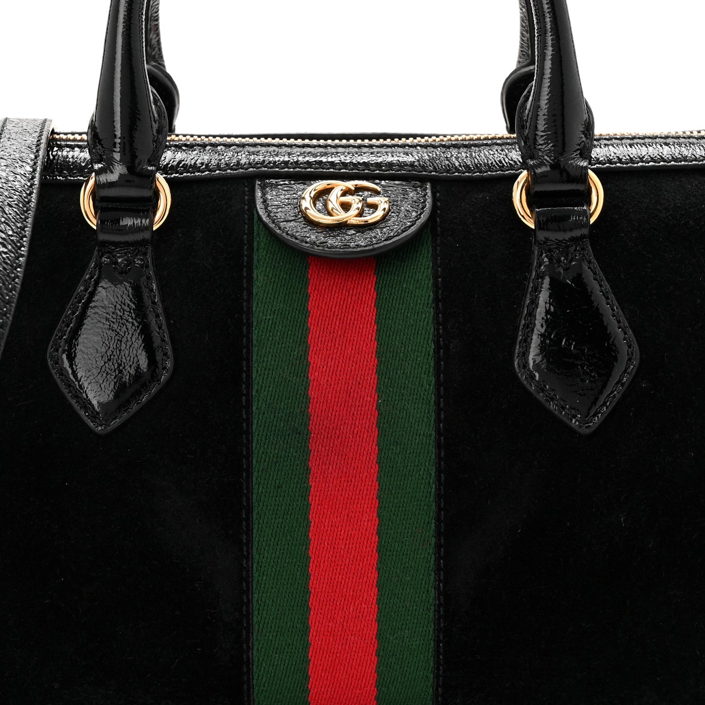 Suede Patent GG Web Medium Ophidia Boston Black