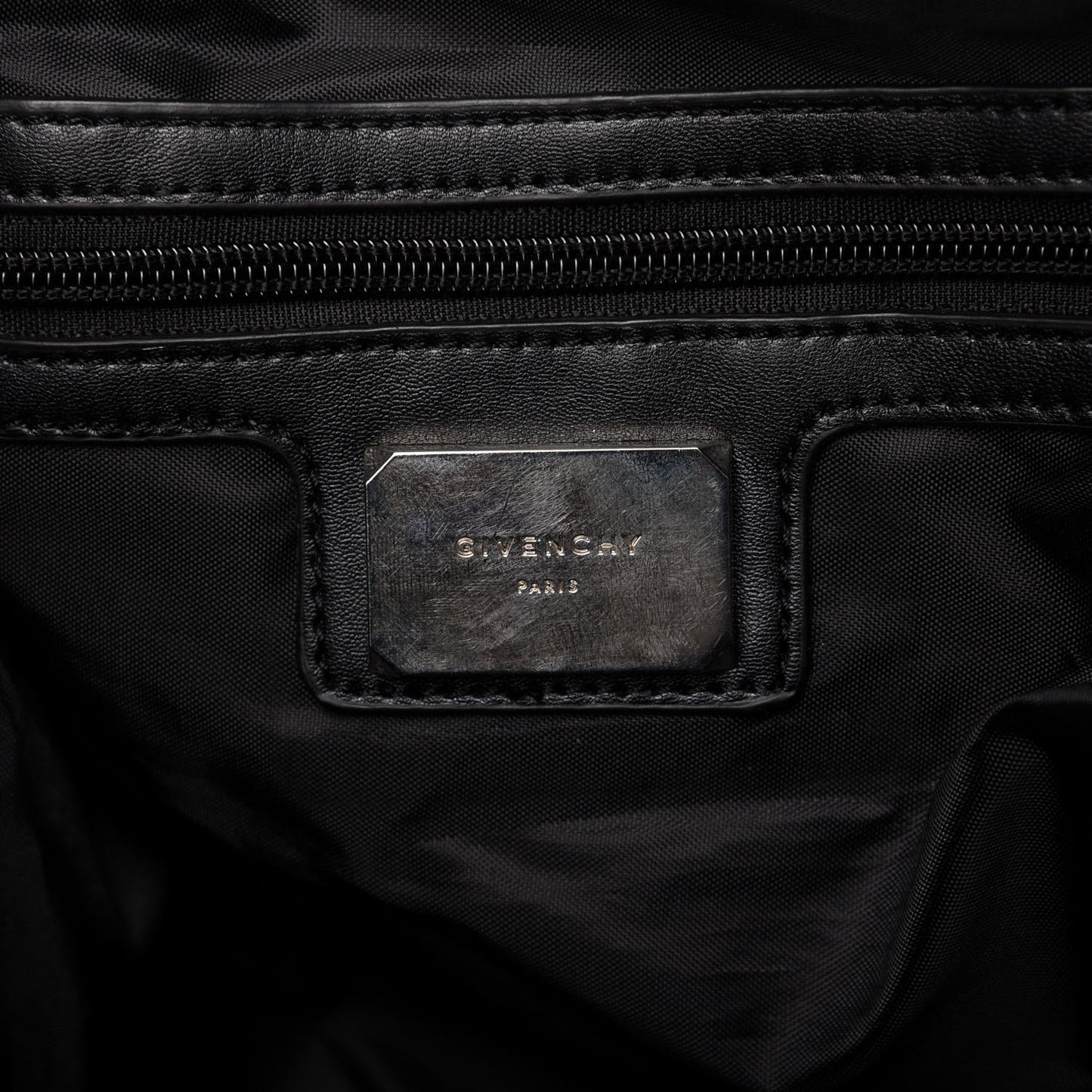 Nylon Calfskin Studded Backpack Black