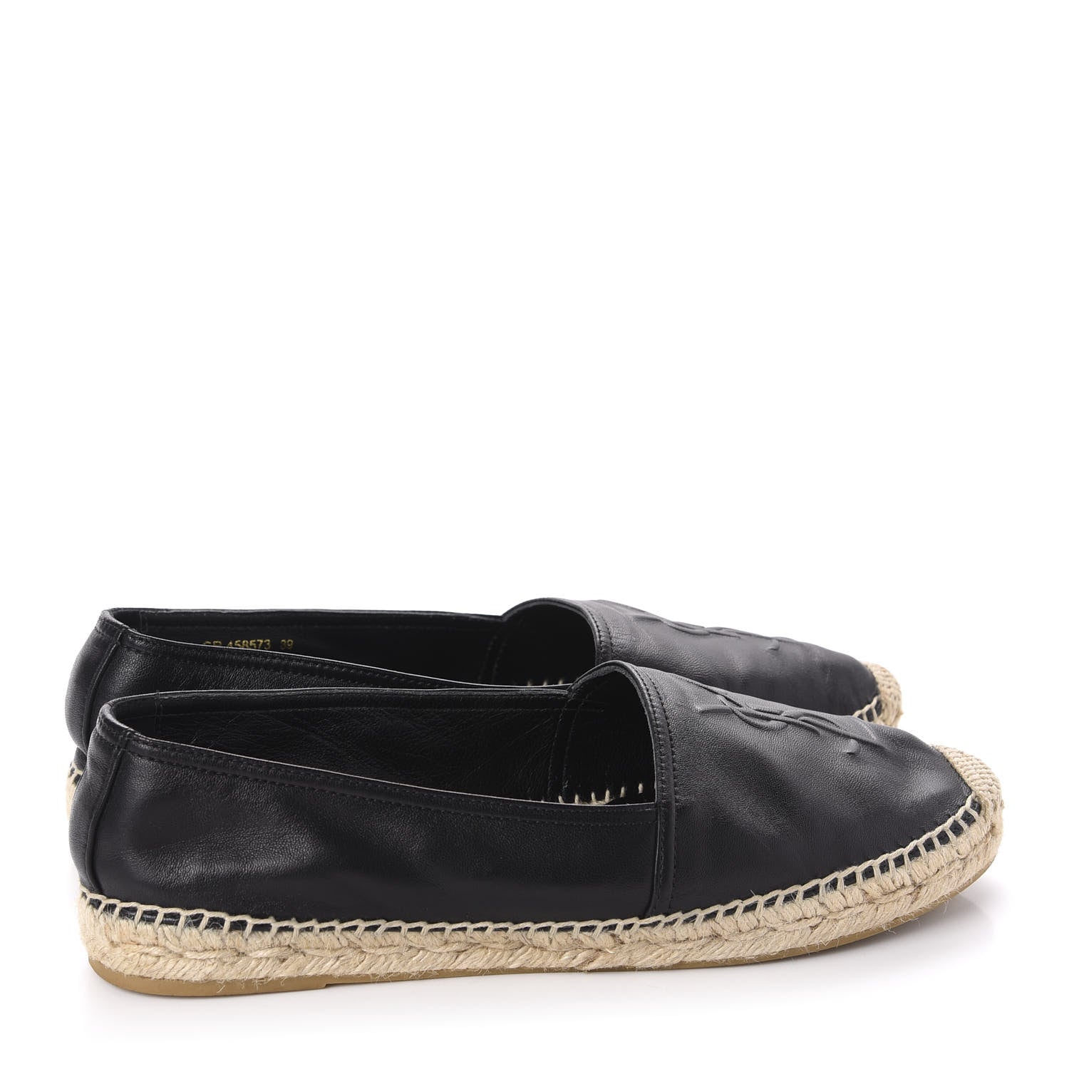 Saint Laurent Lambskin Monogram Espadrilles 39 Black 4 of 11