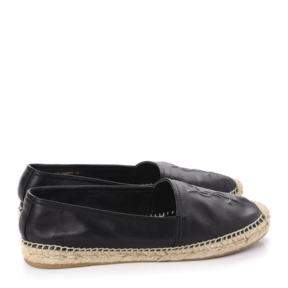 Saint Laurent Lambskin Monogram Espadrilles 39 Black 4 of 11
