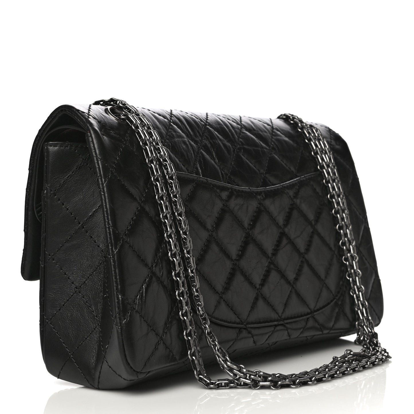 Aged Calfskin Quilted 2.55 Reissue 226 Flap Black