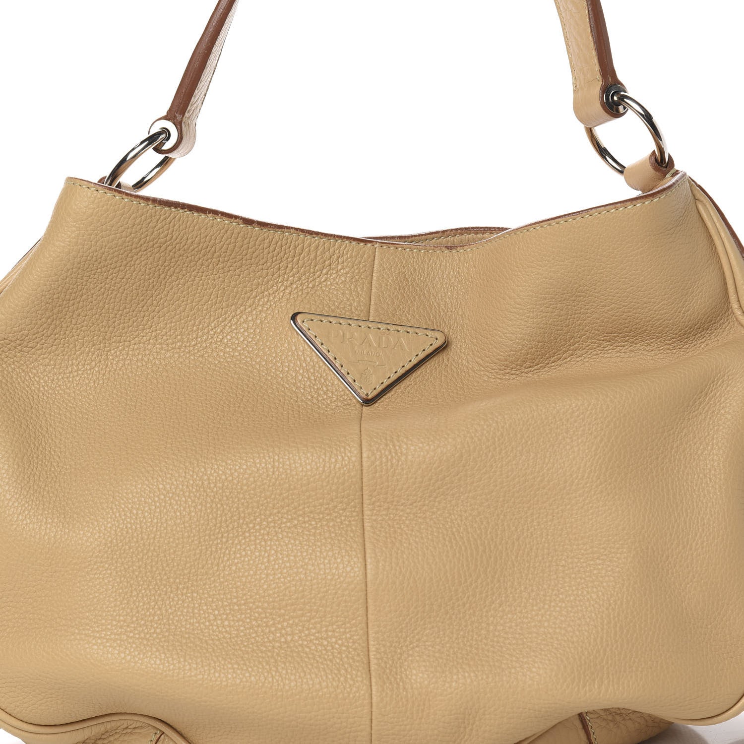 Prada Vitello Daino Buckle Shoulder Bag Sabbia 11 of 11