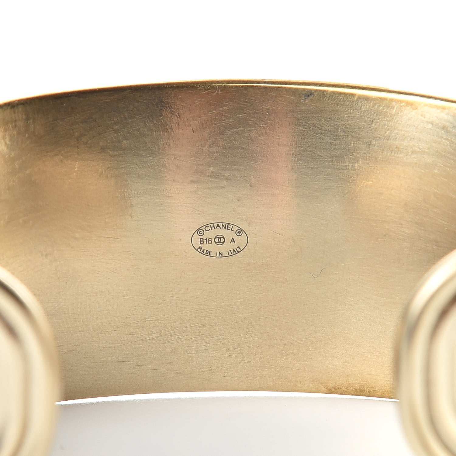 Chanel Metal Logo Cuff Gold 4 of 5