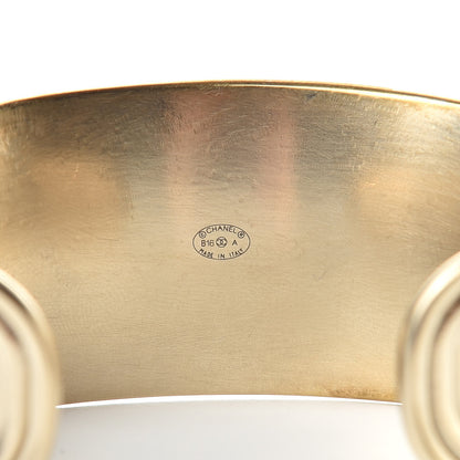Chanel Metal Logo Cuff Gold 4 of 5