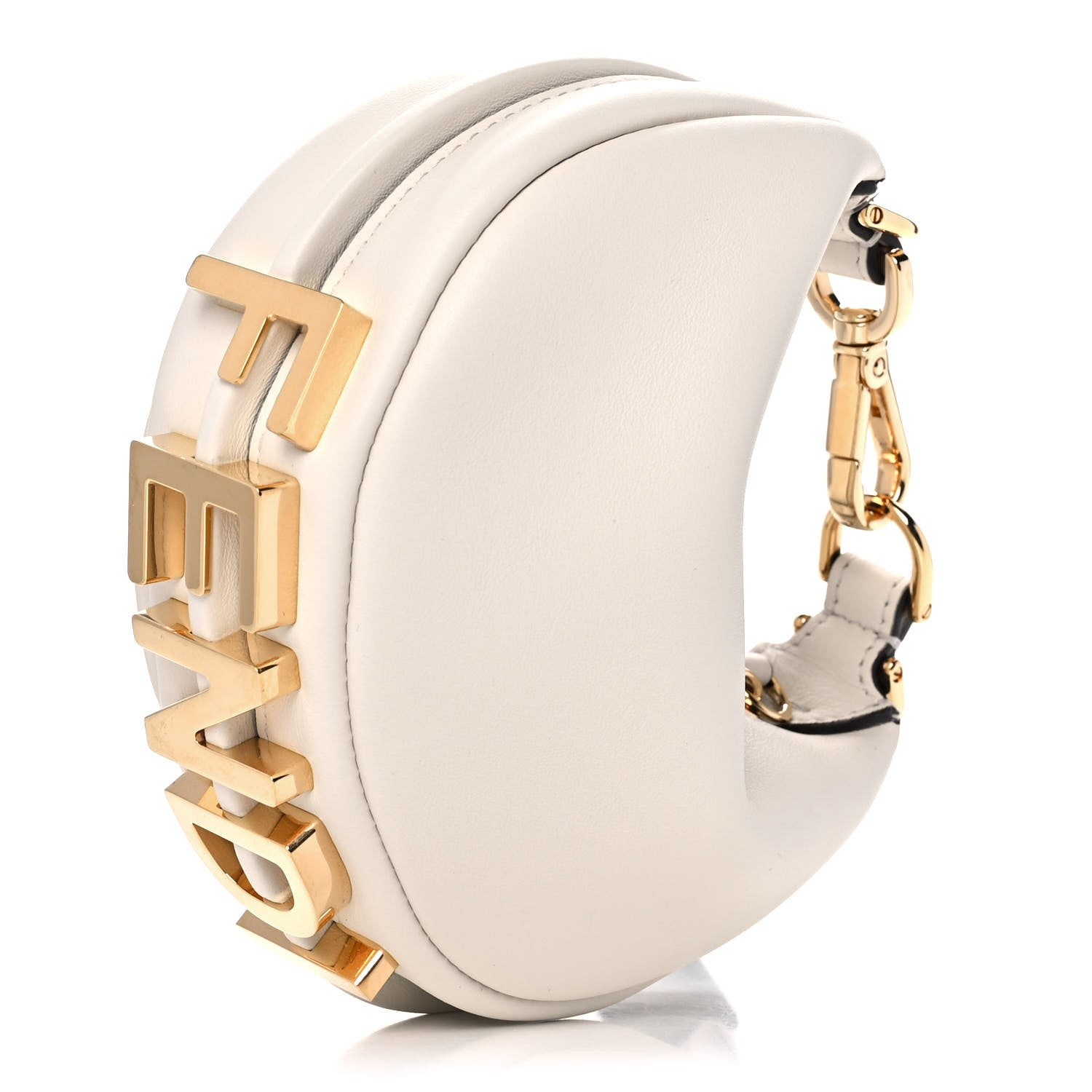 Fendi Vitello Grace Matte Nano Fendigraphy Hobo Charm White Ice 3 of 12