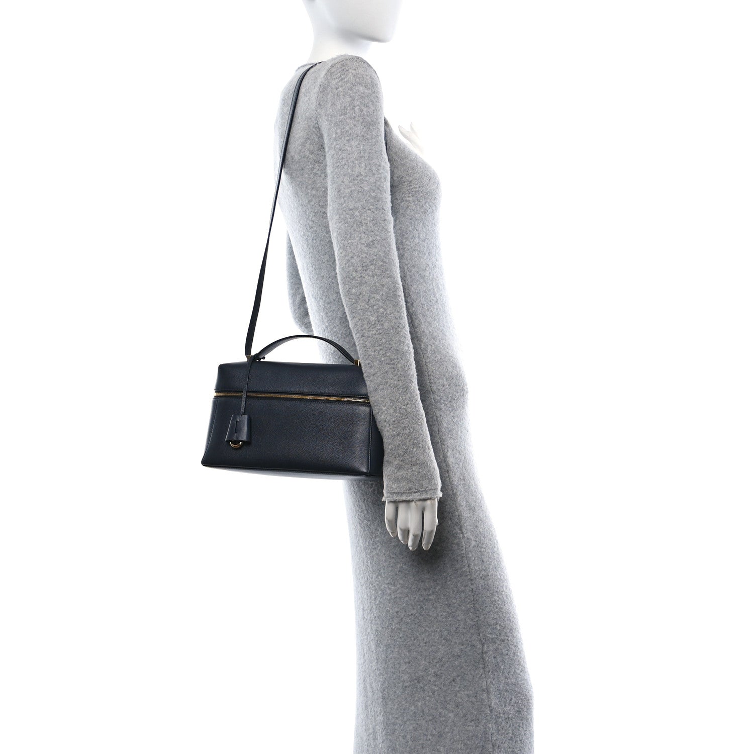 Loro Piana Grained Calfskin Extra Bag L27 Navy 2 of 9