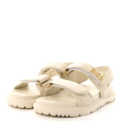 Christian Dior Lambskin Dioract 10mm Sandals 36.5 Off White 3 of 10