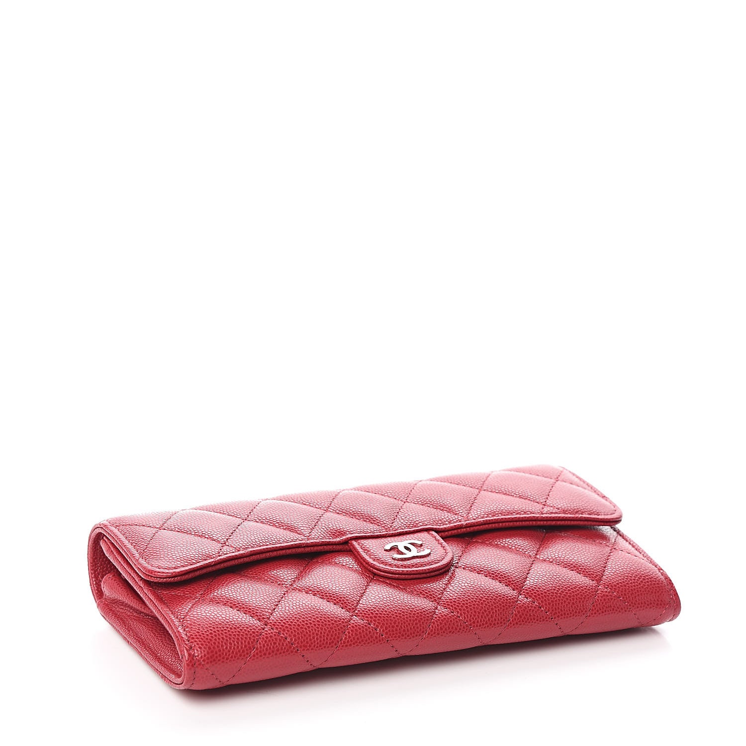 Chanel Caviar Quilted Large Gusset Flap Wallet Pink 4 of 9