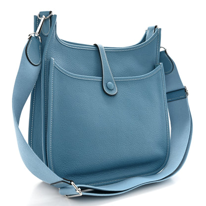 Hermes Taurillon Clemence Evelyne III PM Blue Jean 3 of 11