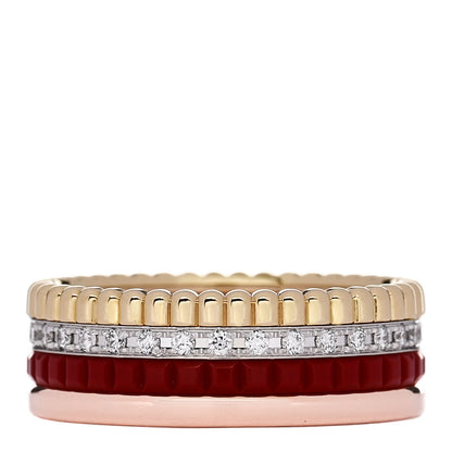 Boucheron 18K Pink Yellow White Gold PVD Diamond Small Quatre Classique Ring 52 6 Red 1 of 6