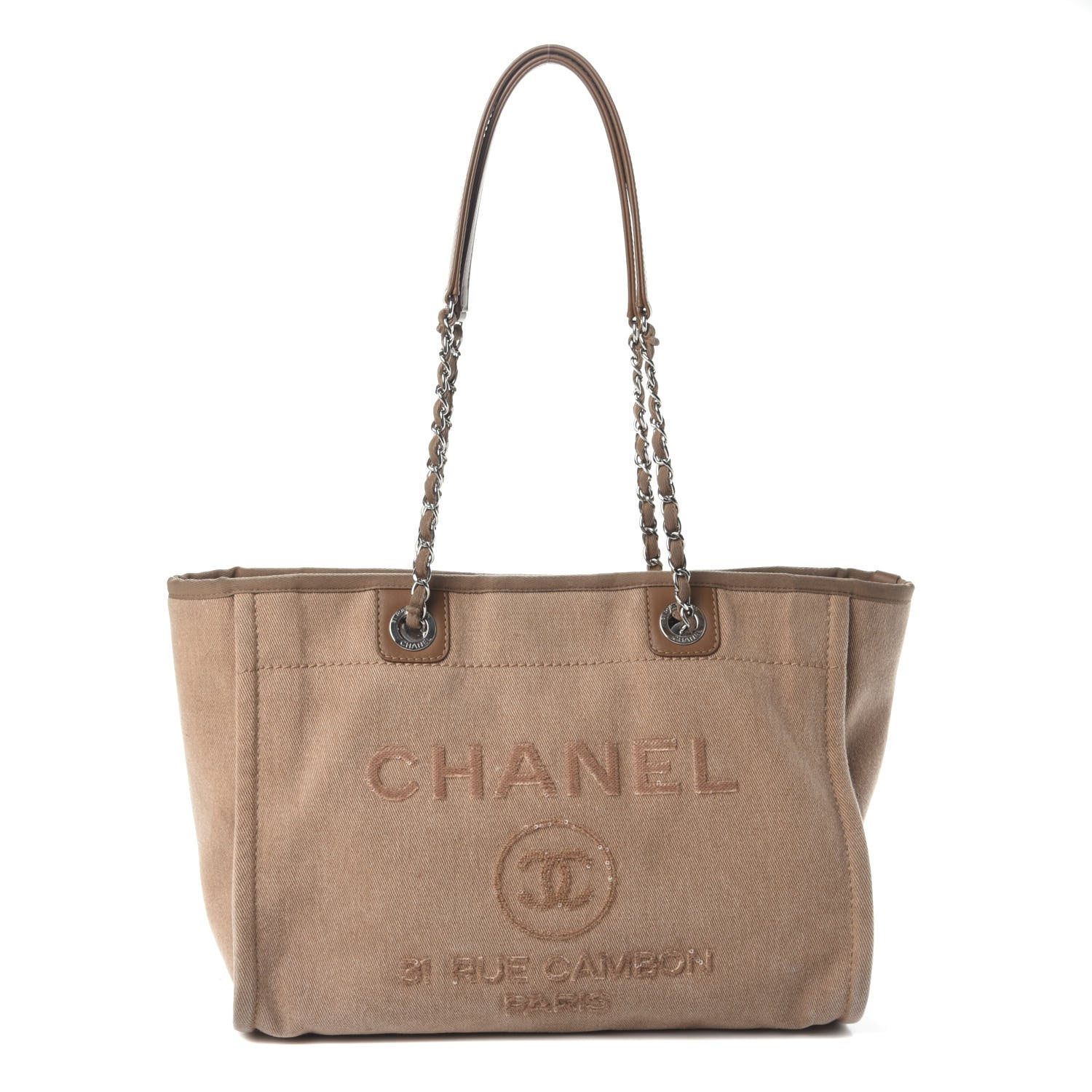 Chanel Canvas Sequin Small Deauville Tote Ecru 1 of 13