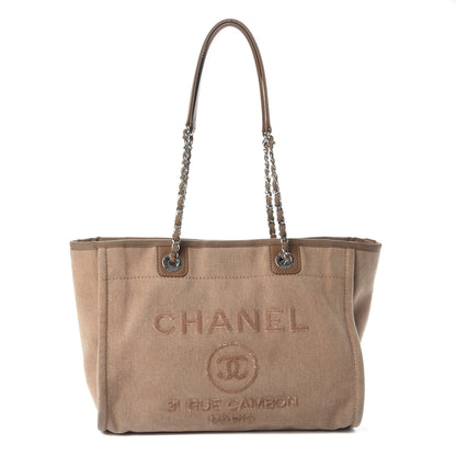 Chanel Canvas Sequin Small Deauville Tote Ecru 1 of 13