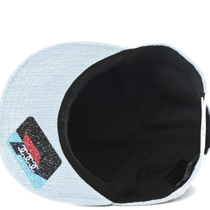 Chanel Tweed Sequin Airline CC Cap Hat Light Blue 7 of 8