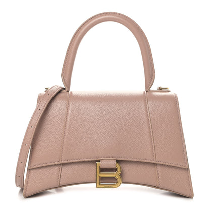 Balenciaga Grained Calfskin Small Hourglass Top Handle Bag Nude Beige 1 of 12