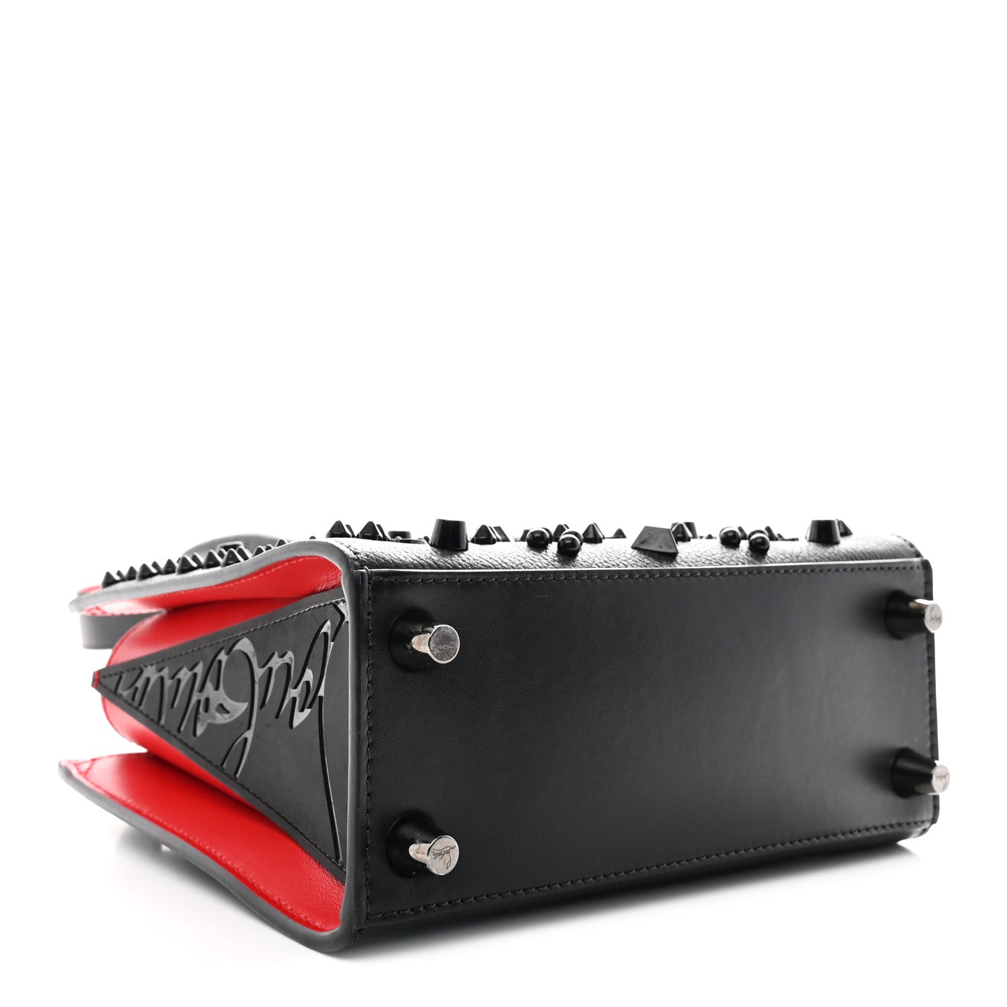 Calfskin Spikes Loubinthesky Mini Paloma Black