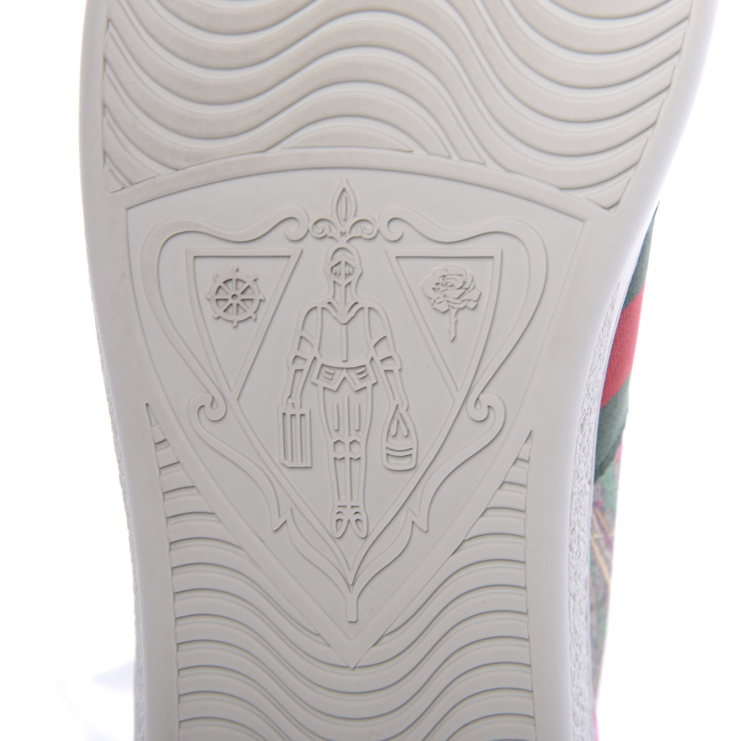 Gucci GG Supreme Monogram Flora Web Womens Ace Sneakers 38.5 Beige Multicolor Rosso 8 of 10