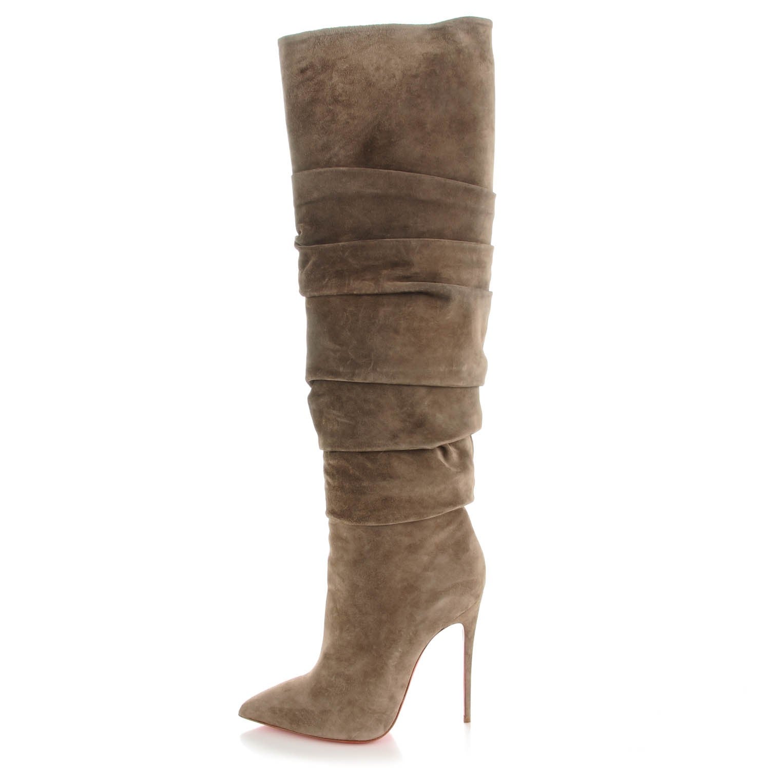 Christian Louboutin Veau Velours Ishtar 120 Boots 40 Cendre 1 of 7