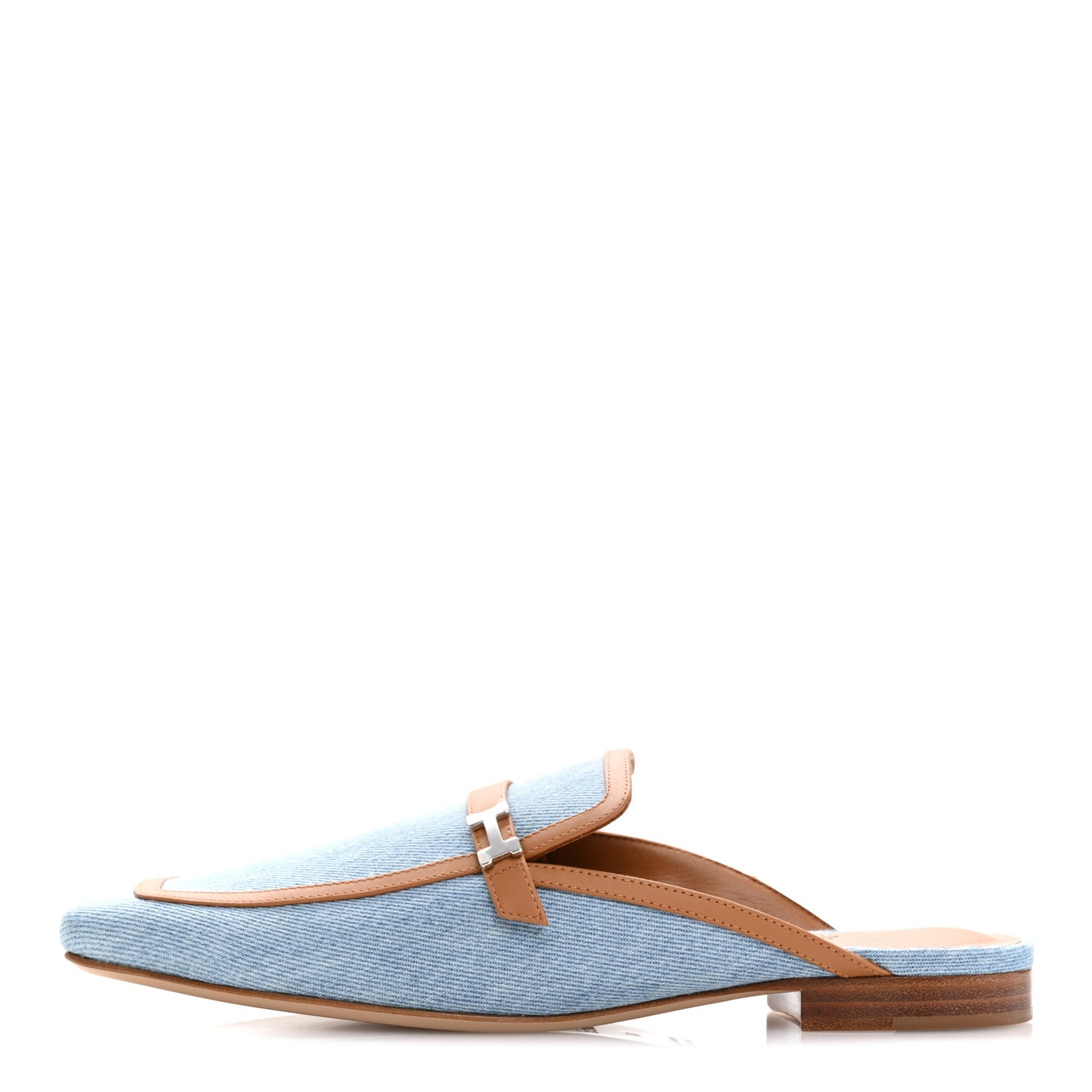 Denim Calfskin Groupie Mules 40 Bleu Clair Naturel