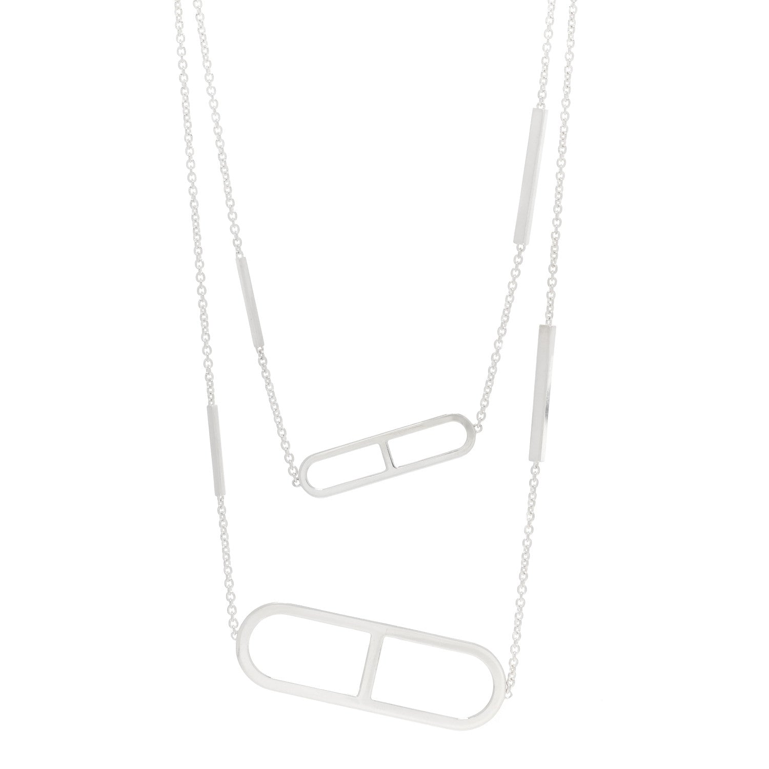Hermes Sterling Silver Ever Chaine d'Ancre Long Necklace 120 1 of 4