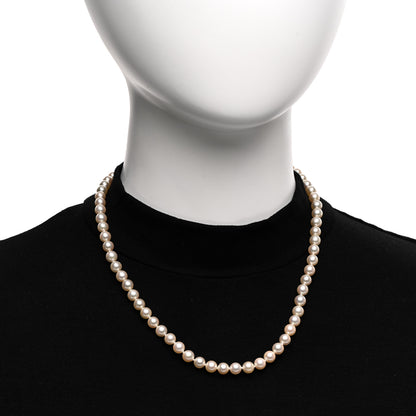 Tiffany 18K Yellow Gold 6-6.5mm Pearl Signature Necklace 2 of 4