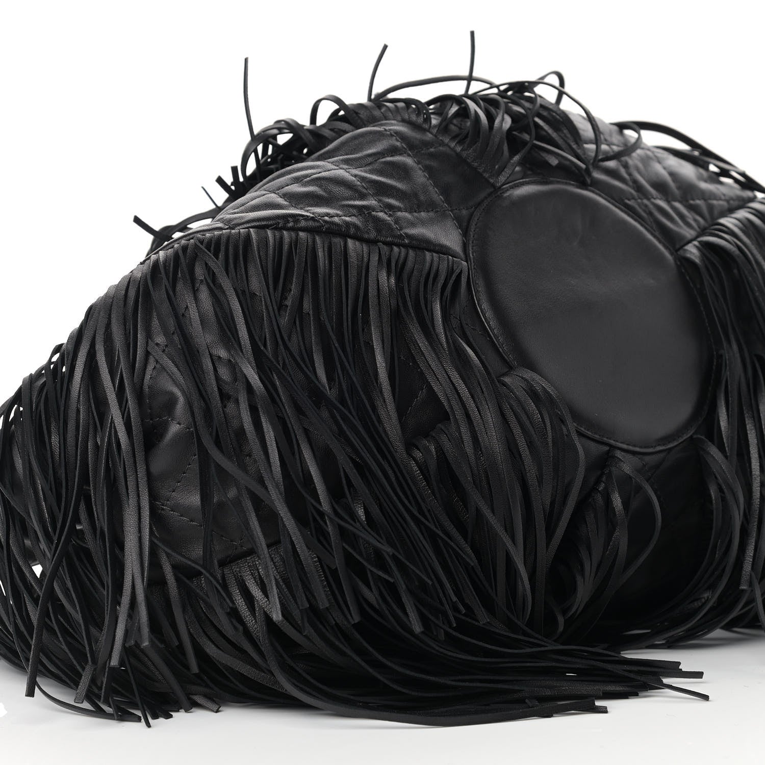 Chanel Lambskin Quilted Western Baluchon Fringe Bag Black 8 of 9