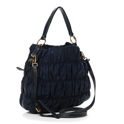 Prada Tessuto Nylon Gaufre Tote Blue 2 of 6
