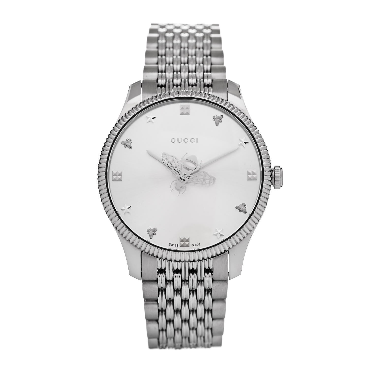 Gucci Stainless Steel 36mm G-Timeless Bee Quartz Watch 1 of 4