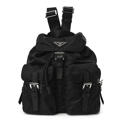 Prada Tessuto Nylon Saffiano Small Backpack Black 1 of 10