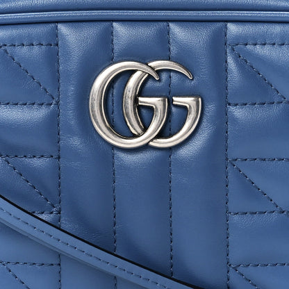 Gucci Calfskin Matelasse Aria Mini GG Marmont Chain Shoulder Bag Clear Blue 9 of 12
