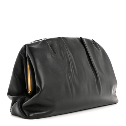 Celine Calfskin Pleated French Lock Clutch Black 3 of 8
