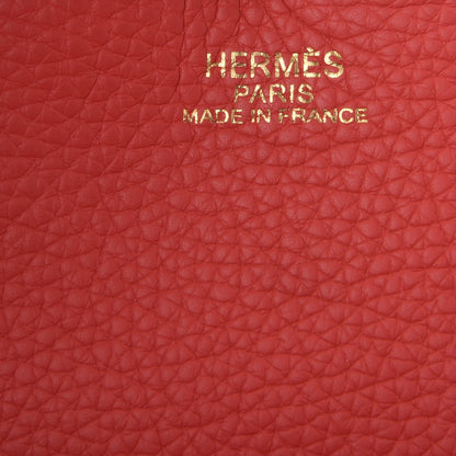 Hermes Taurillon Clemence Double Sens 45 Reversible Tote Rubis Bougainvillea 10 of 11