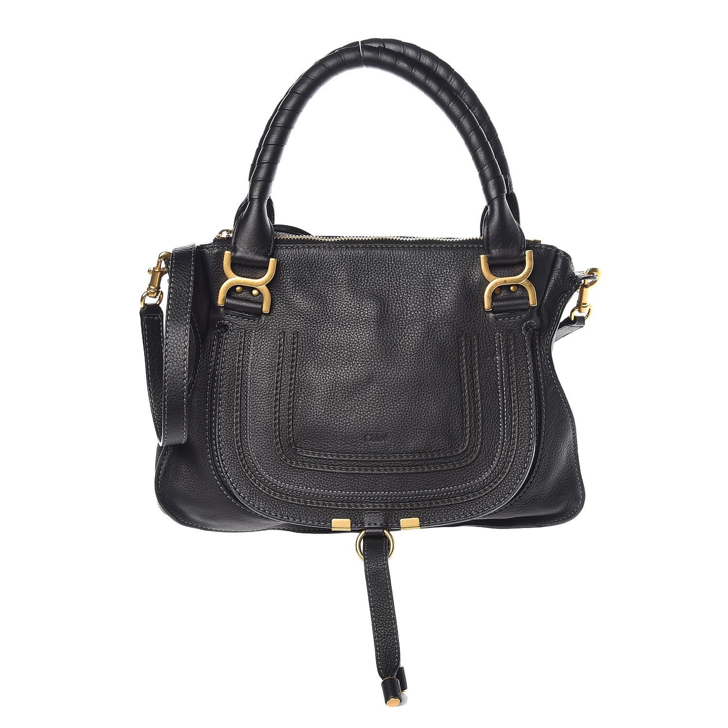 Calfskin Medium Marcie Satchel Black