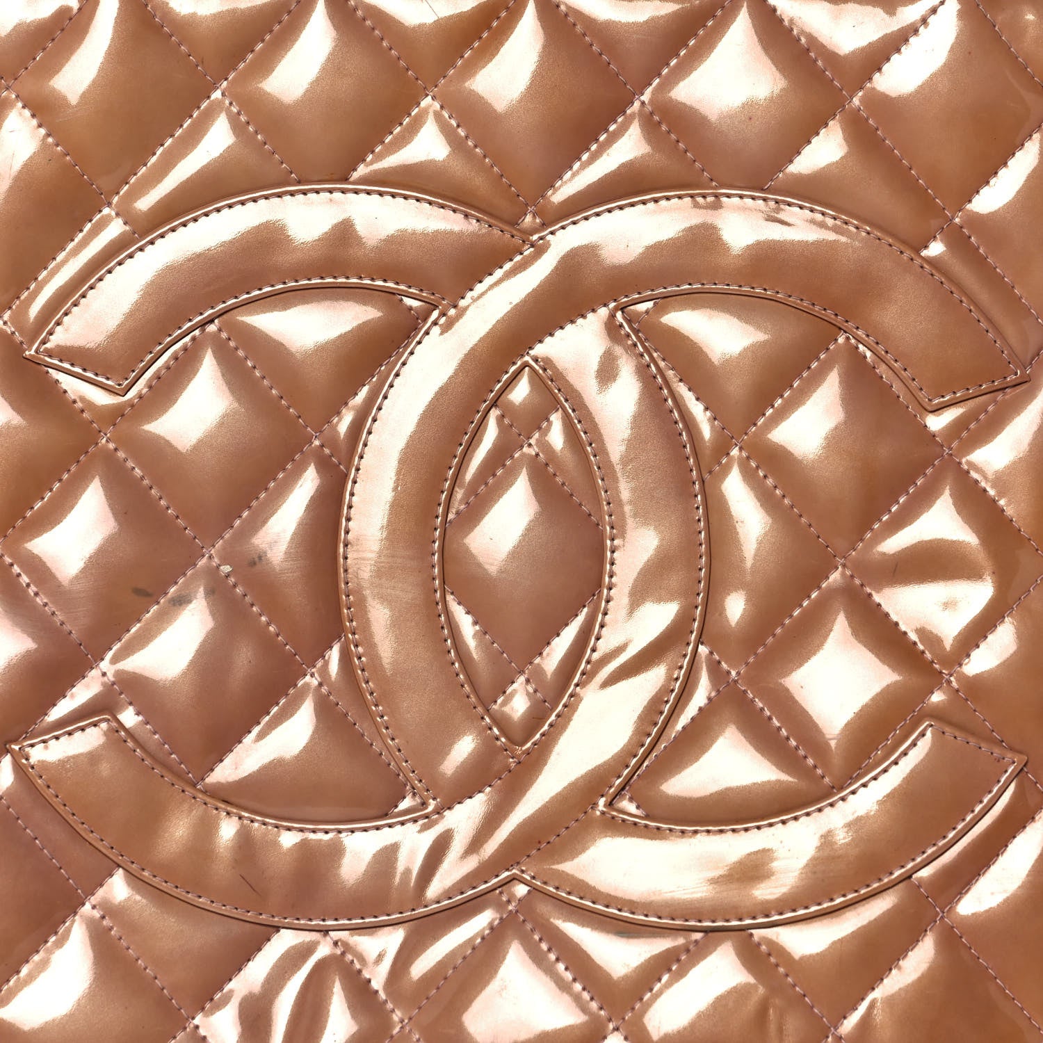Chanel Patent Quilted Medallion Tote Dark Beige 7 of 22