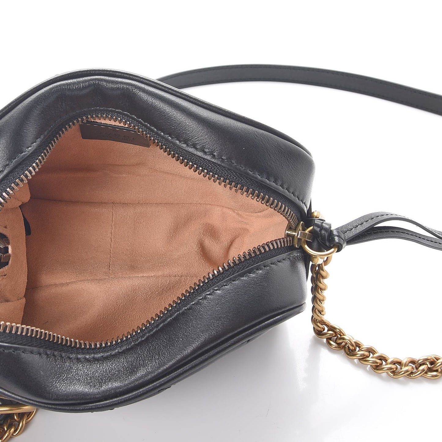Calfskin Matelasse Mini GG Marmont Chain Shoulder Bag Black