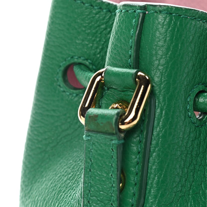 Dolce & Gabbana Drummed Calfskin Claudia Drawstring Bucket Shoulder Bag Green 13 of 13