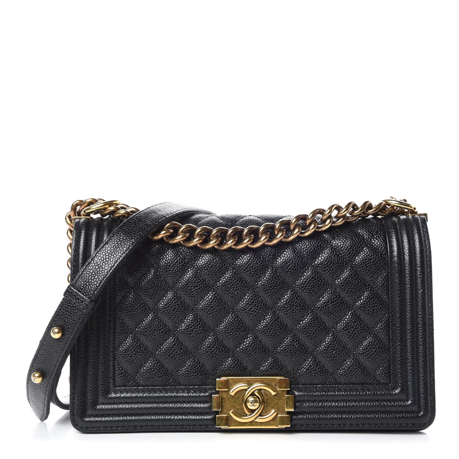 Chanel Caviar Quilted Medium Boy Flap Black 1 of 9