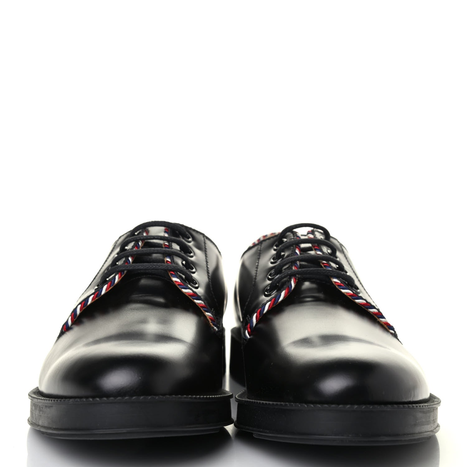 Gucci Calfskin Embroidered Mens Lace Up Oxfords 7 Black 2 of 4