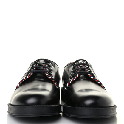 Gucci Calfskin Embroidered Mens Lace Up Oxfords 7 Black 2 of 4