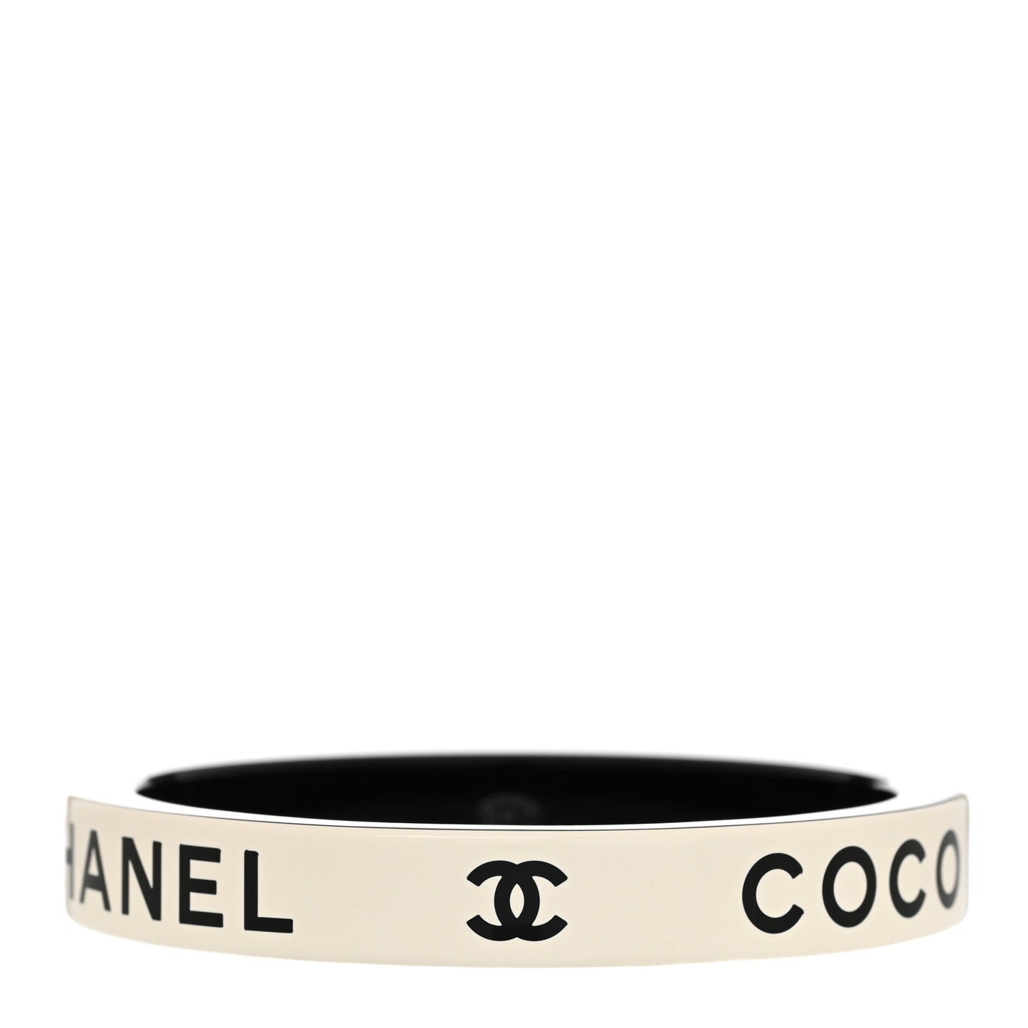 Resin Logo Bangle Bracelet Black White