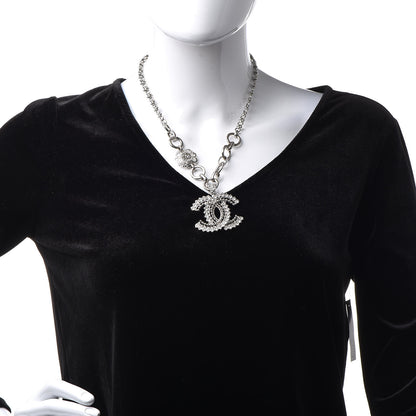 Chanel Crystal CC Short Necklace Silver 2 of 5