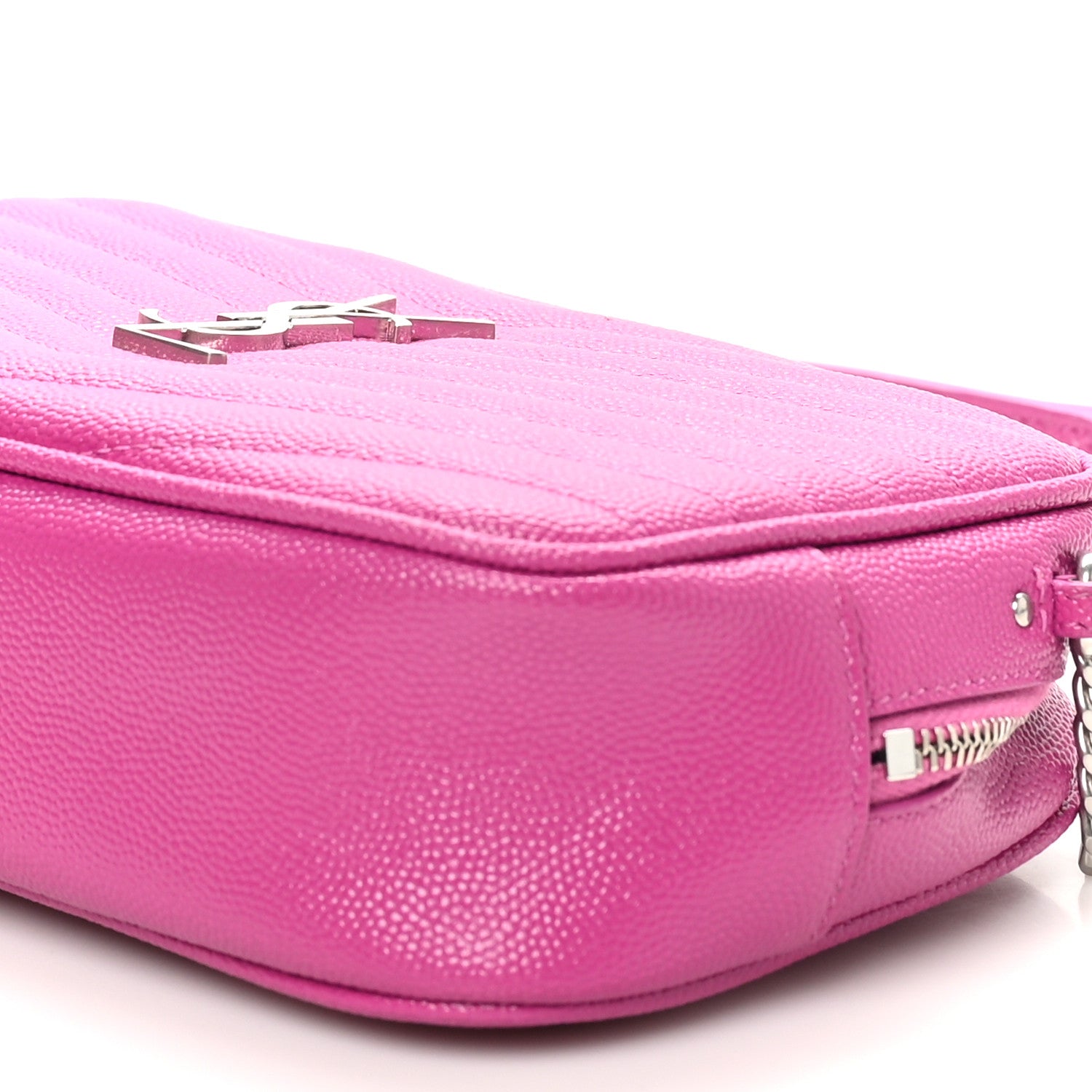 Saint Laurent Grain De Poudre Matelasse Monogram Mini Lou Camera Bag Fuxia Electrique 10 of 10