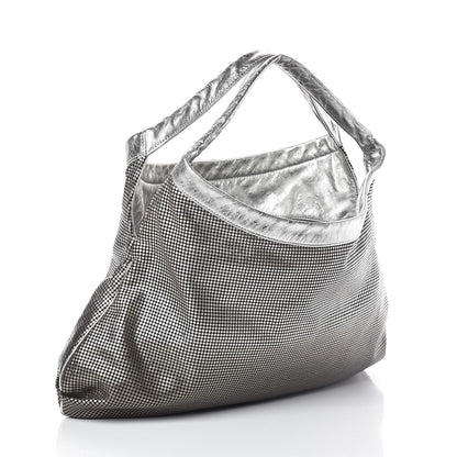 Chanel Metallic Perforated Lambskin Hollywood Hobo Silver 3 of 10