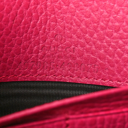 Gucci Dollar Calfskin Mini GG Marmont Chain Wallet Box Pink 7 of 10