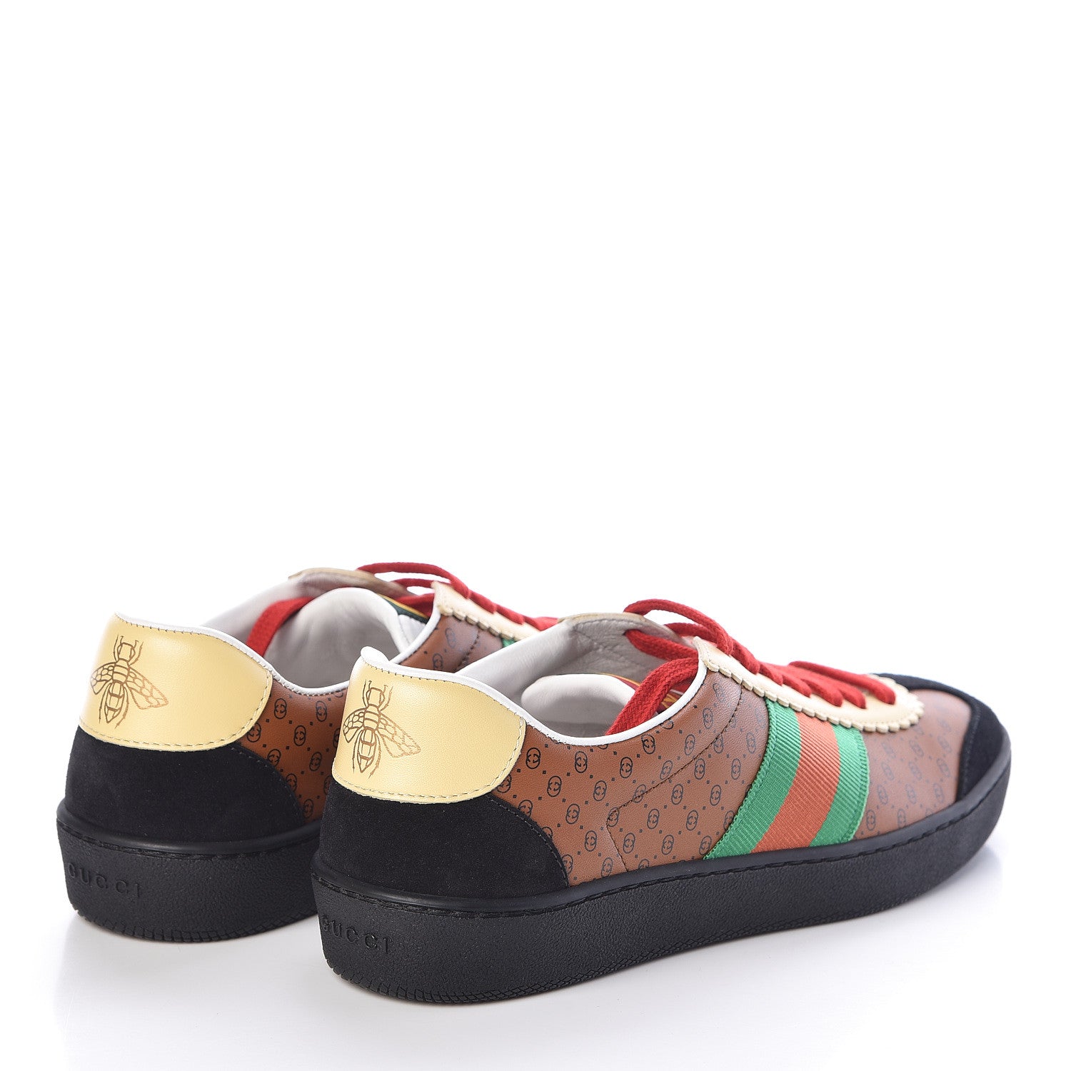Gucci X DAPPER DAN Calfskin Suede GG Micro Monogram Womens G74 Sneakers 36.5 Black Cuir Burro 4 of 10