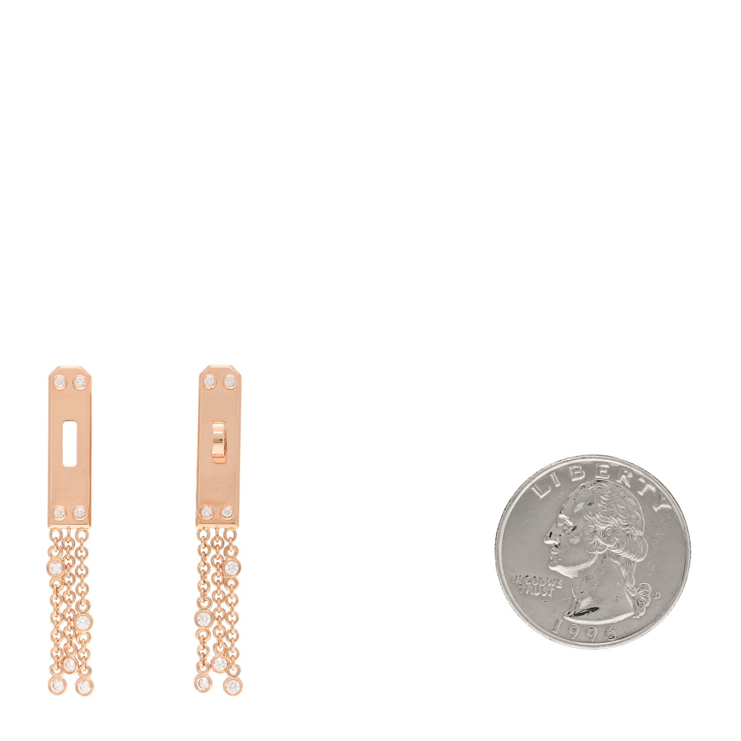 18K Rose Gold Diamond Kelly Gavroche Earrings