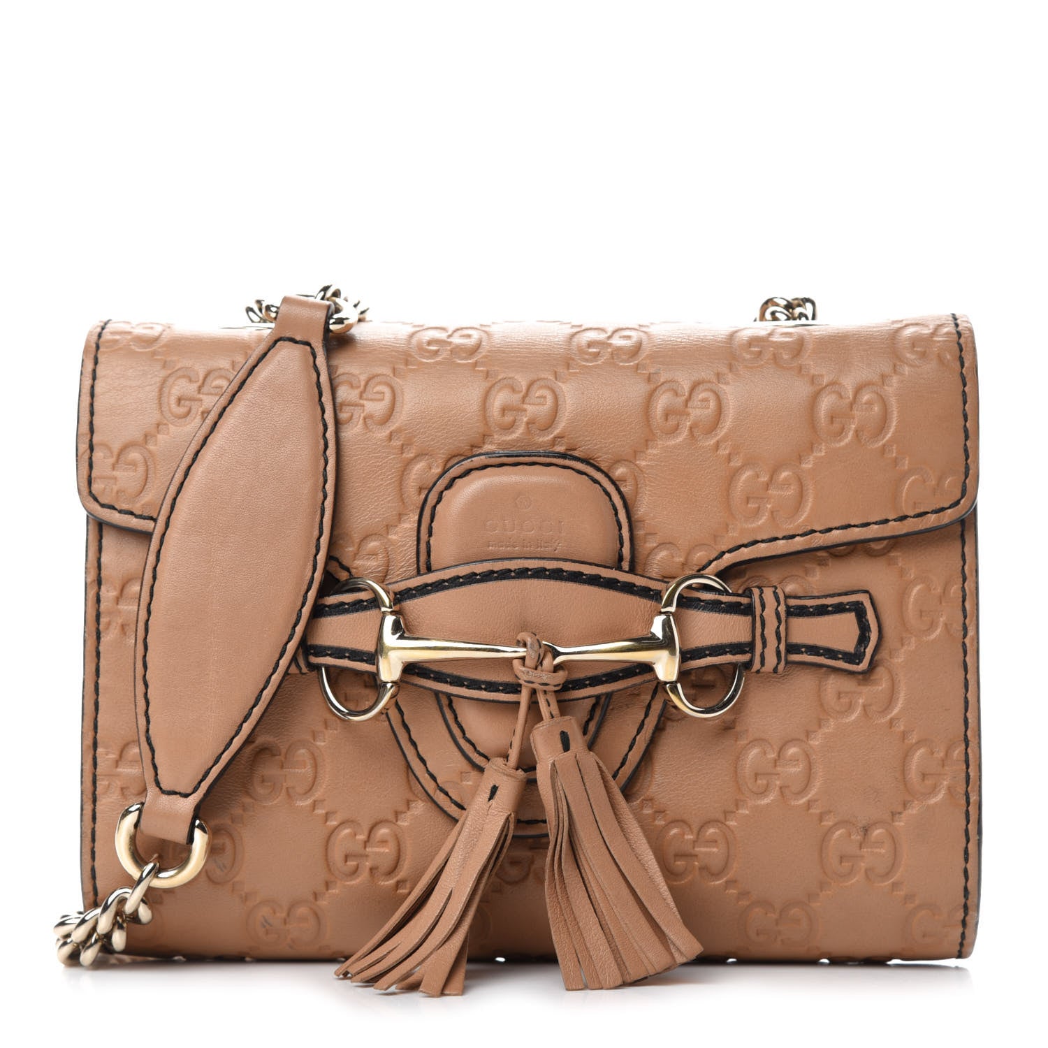 Gucci Guccissima Mini Emily Chain Shoulder Bag Camelia 1 of 14