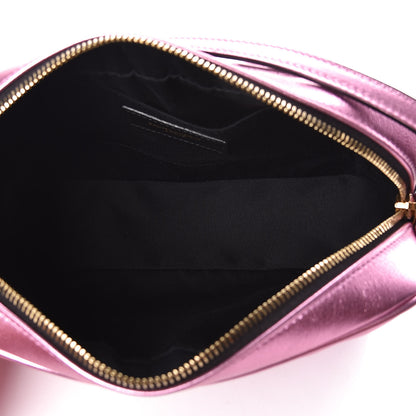 Saint Laurent Metallic Calfskin Matelasse Monogram Lou Camera Bag Vegas Pink 7 of 8