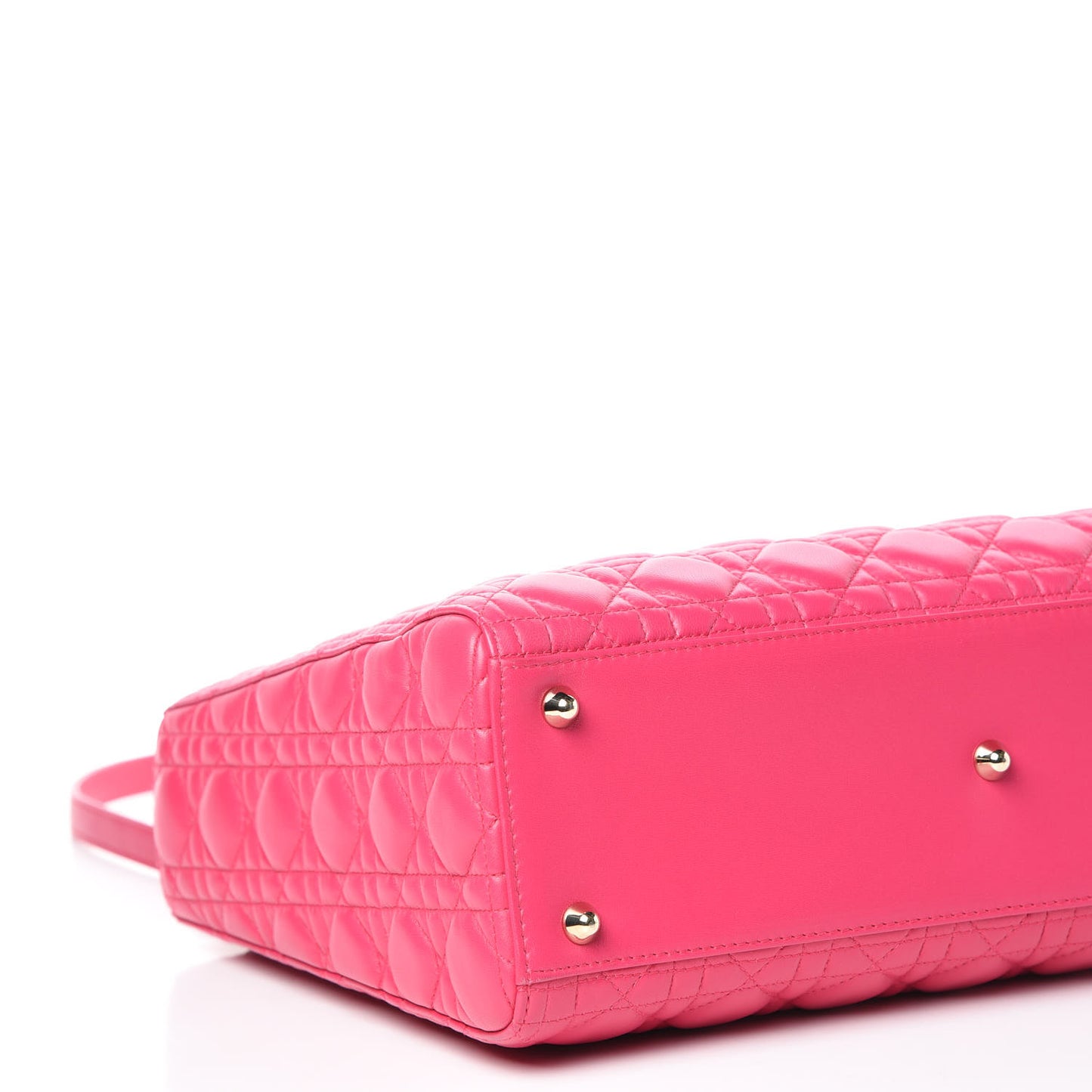 Lambskin Cannage Large Lady Dior Fuchsia