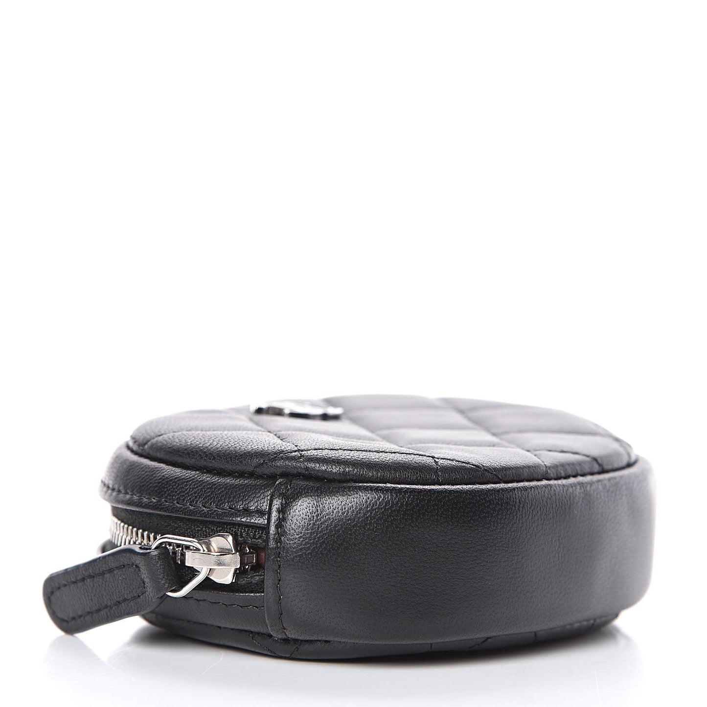 Lambskin Quilted Zip Around Classic Coin Purse Black