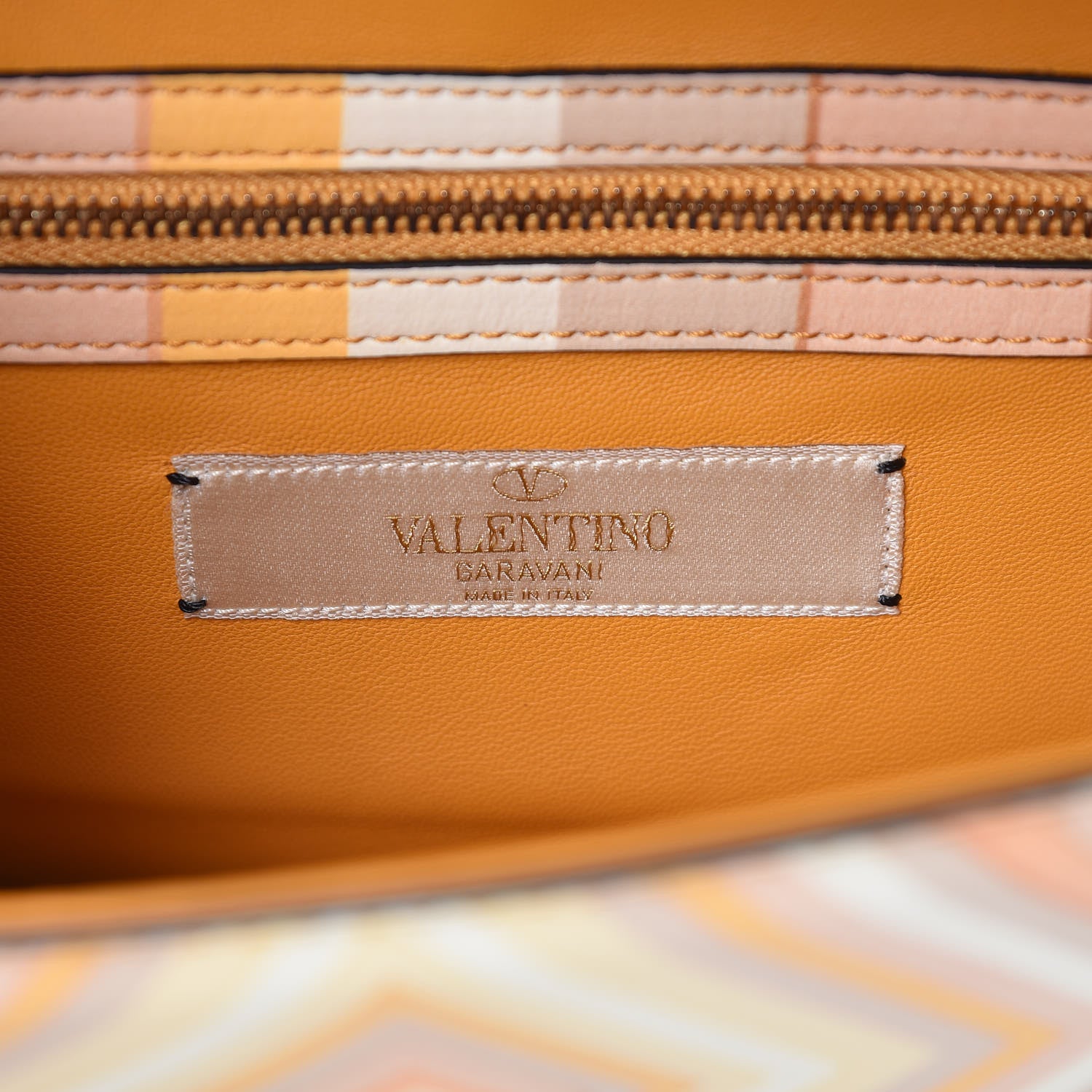 Valentino Garavani Vitello Native Couture 1975 Small Glam Lock Rockstud Flap Mandarin Sorbet 8 of 8